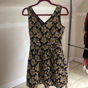Gold & blue flower dress!